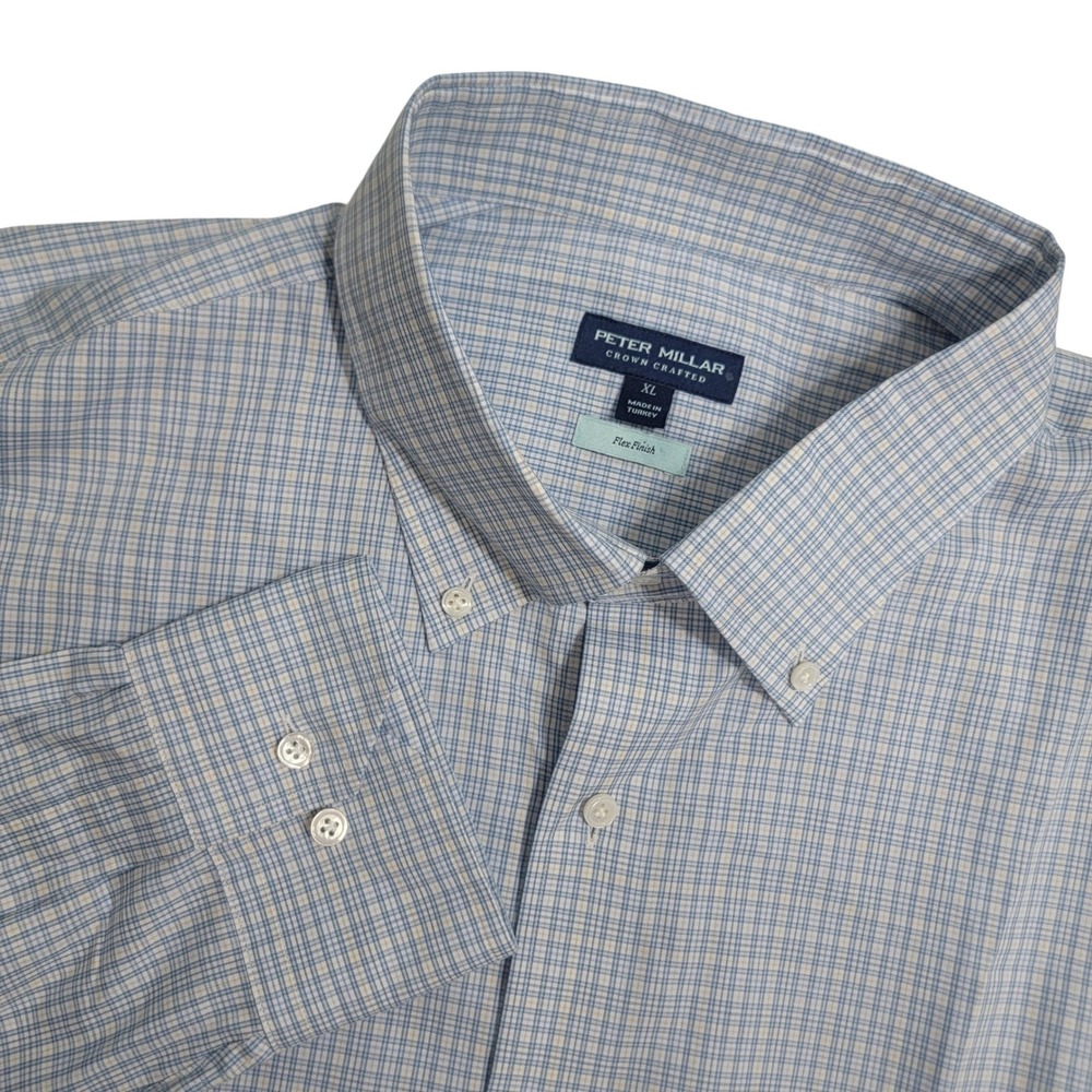Peter Millar Crown Crafted Flex Finish Sorrento Sport Shirt Blue Frost XL $250